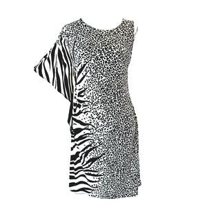 Clara Sun Woo Animal Print Flutter Sleeves Sheath Dress Womens Size 18 Mob Wife